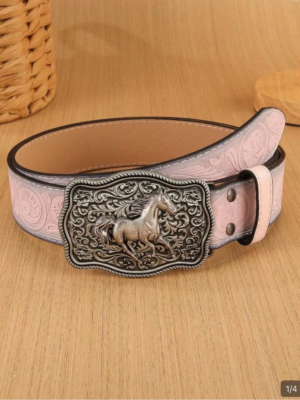 Pink western belt